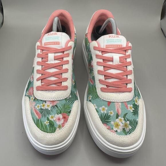 Kizik Shoes Womens Size 11 Pink Prague 2.0 Floral Honolulu Hands Free Sneakers - Picture 4 of 11